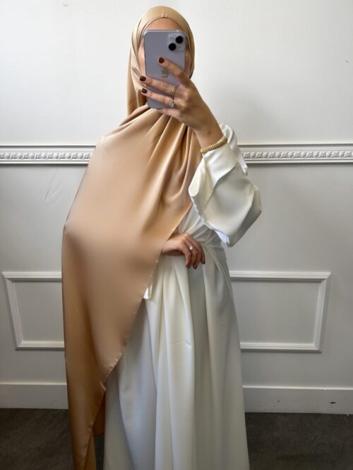 Hijab en Satin champagne - 6