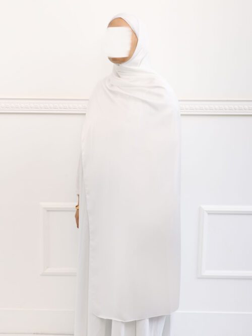 Hijab en Satin blanc - 2