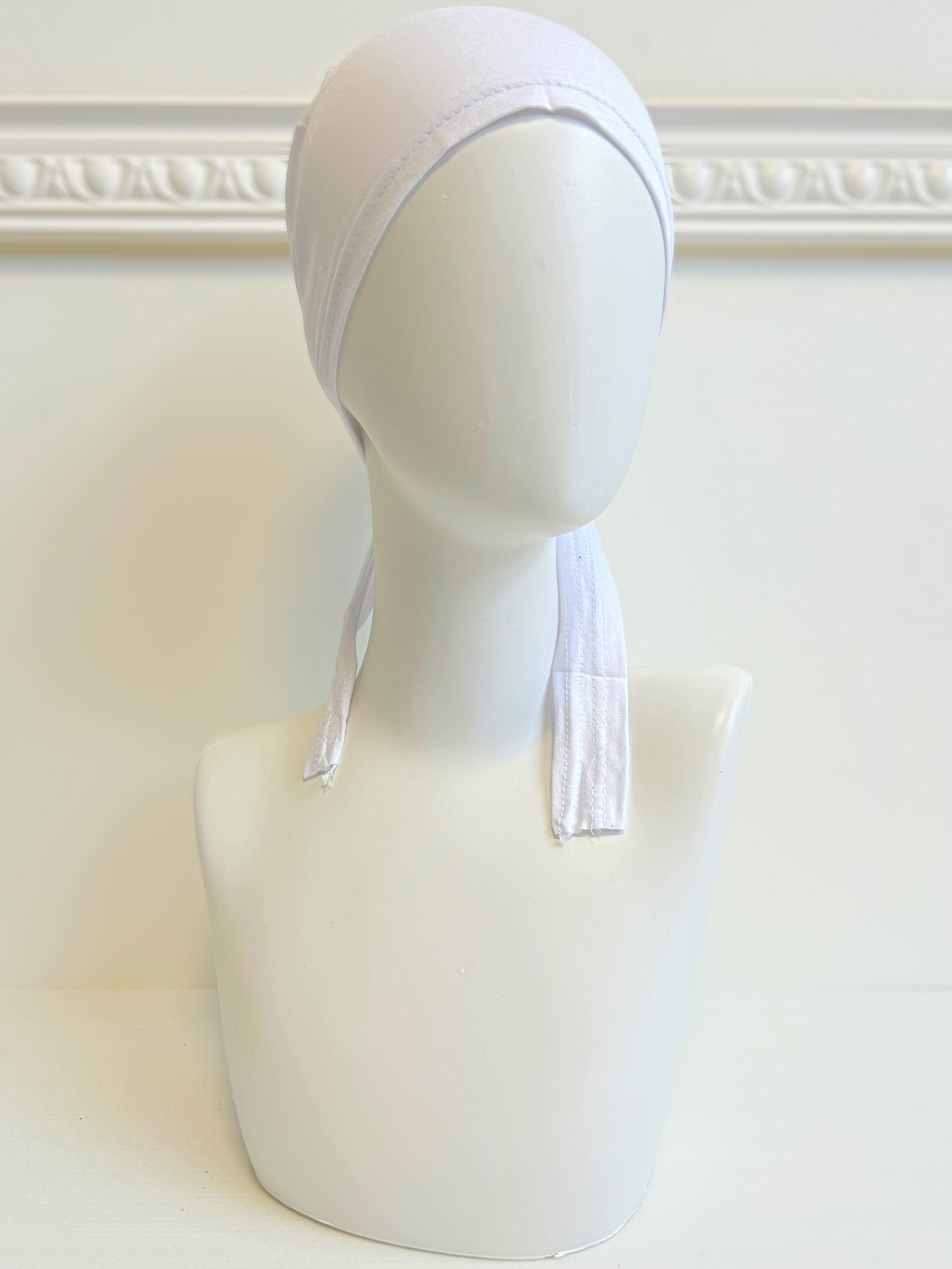 bandeau sous hijab à nouer blanc Bonnet à nouer