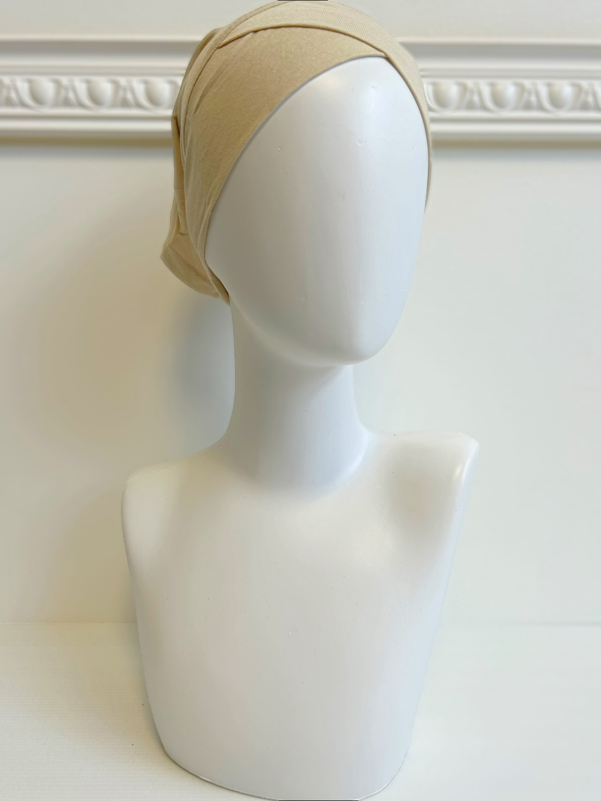bandeau sous hijab croisé beige