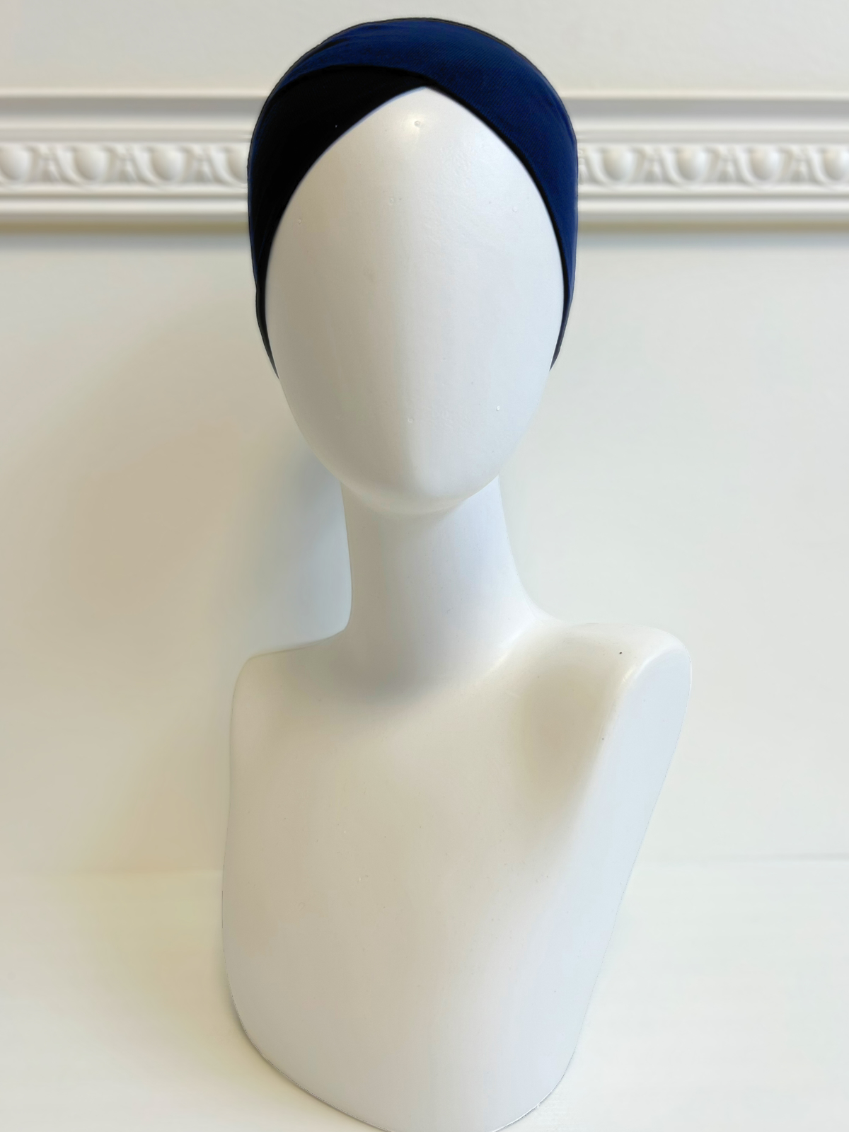 bandeau sous hijab croisé bleu marine