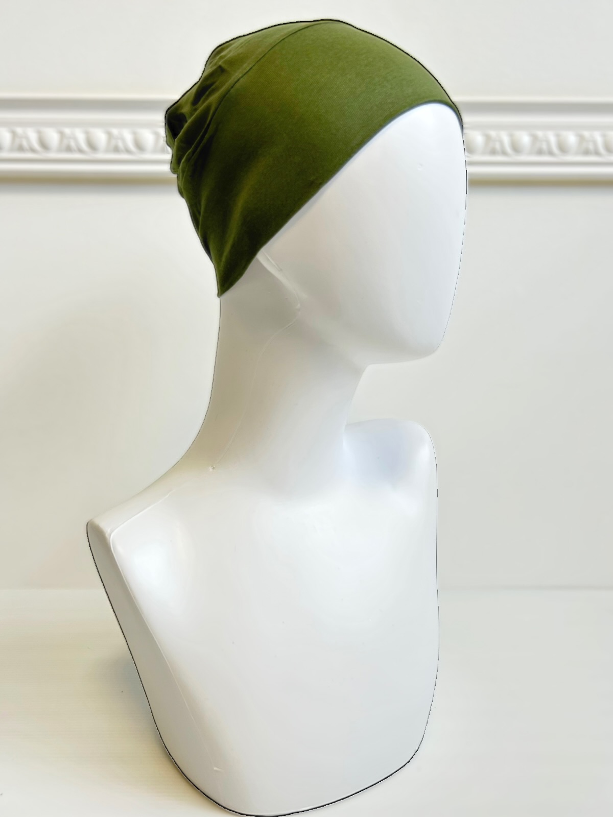 bonnet sous hijab pour femme voilée vert kaki
