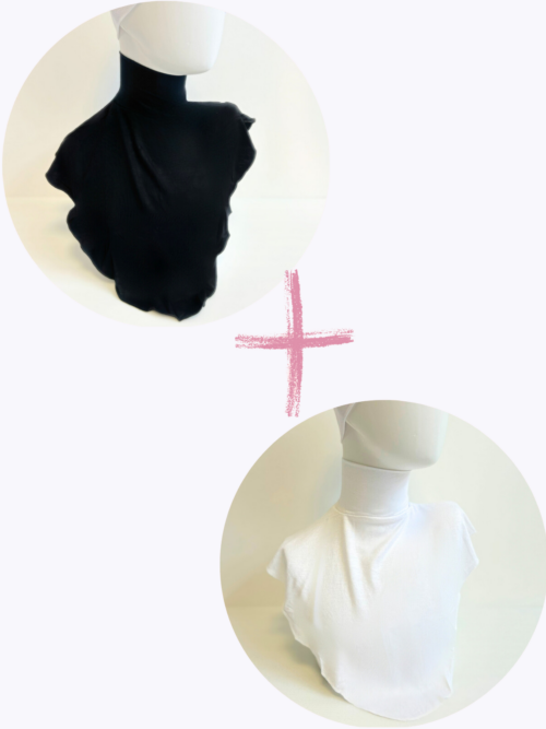 Lot 2 faux col - noir et blanc