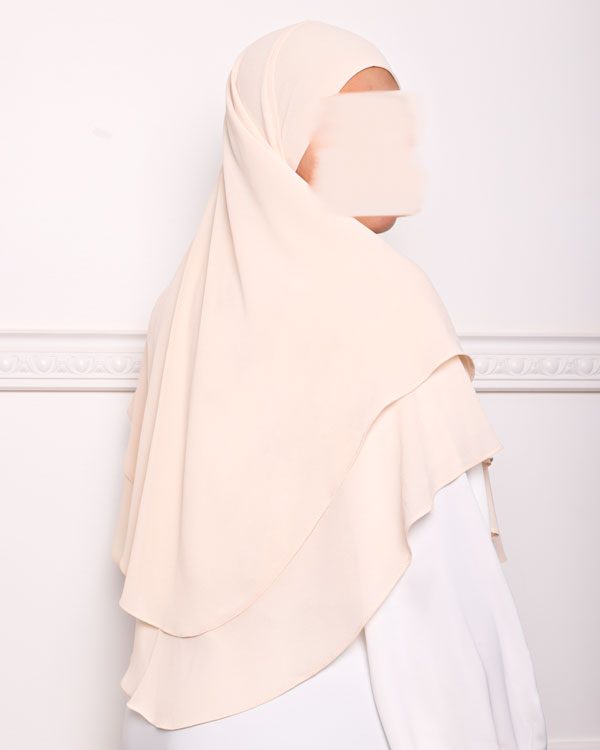 khimar double voiles khimar deux voiles khimar pas cher mon hijab pas cher beige beige