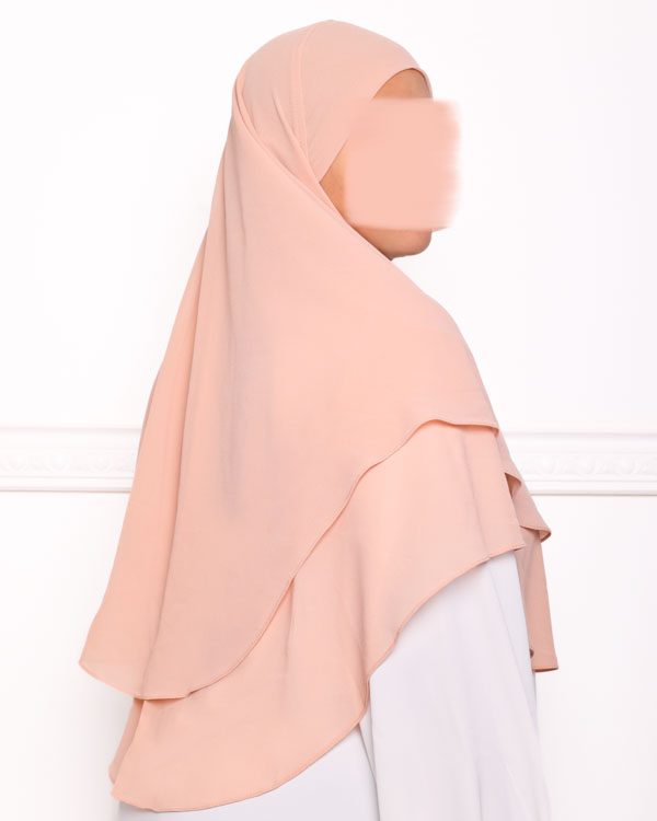 Khimar double voile crepe peche-4 khimar double voiles khimar deux voiles khimar pas cher mon hijab pas cher pêché