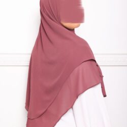 Khimar double voile mure-5 khimar double voiles khimar deux voiles khimar pas cher mon hijab pas cher rose rouge