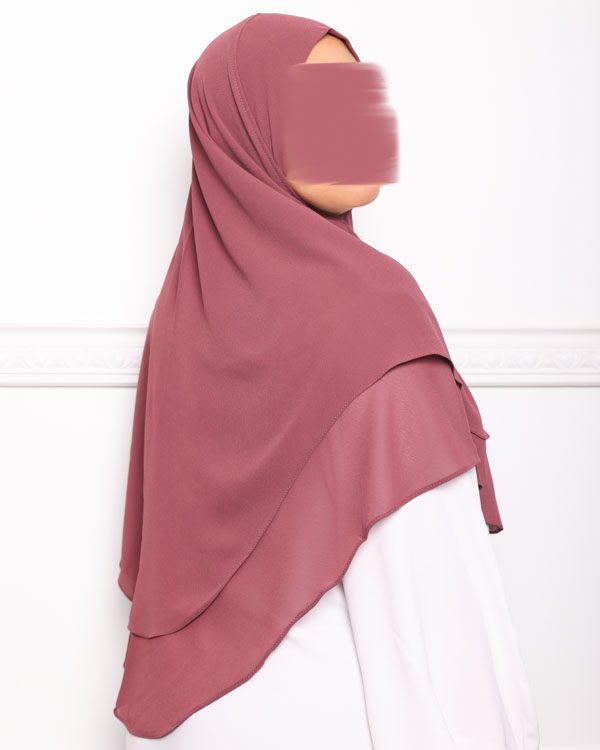 Khimar double voile mure-5 khimar double voiles khimar deux voiles khimar pas cher mon hijab pas cher rose rouge