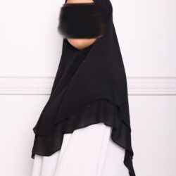 Khimar double voile noir-3 khimar double voiles khimar deux voiles khimar pas cher mon hijab pas cher noir