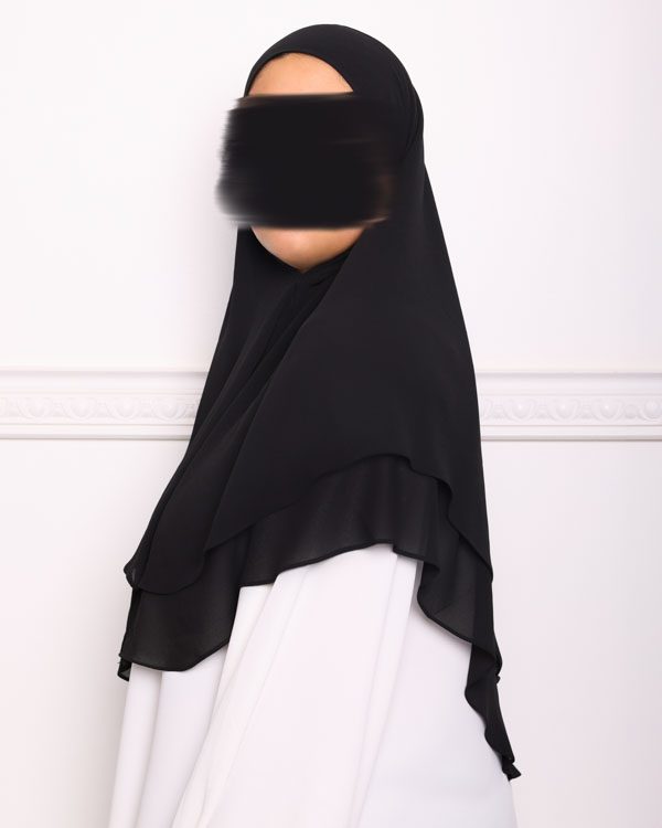 Khimar double voile noir-3 khimar double voiles khimar deux voiles khimar pas cher mon hijab pas cher noir