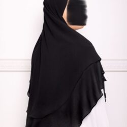 Khimar double voile noir-4 khimar double voiles khimar deux voiles khimar pas cher mon hijab pas cher noir