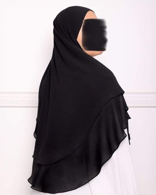 Khimar double voile noir-4 khimar double voiles khimar deux voiles khimar pas cher mon hijab pas cher noir