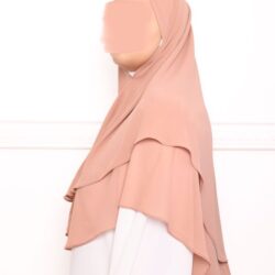 Khimar double voile nude-2 khimar double voiles khimar deux voiles khimar pas cher mon hijab pas cher pêché