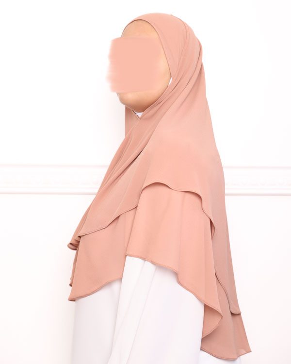 Khimar double voile nude-2 khimar double voiles khimar deux voiles khimar pas cher mon hijab pas cher pêché