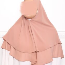 Khimar double voile nude-3 khimar double voiles khimar deux voiles khimar pas cher mon hijab pas cher pêché
