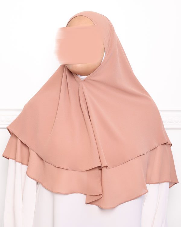 Khimar double voile nude-3 khimar double voiles khimar deux voiles khimar pas cher mon hijab pas cher pêché