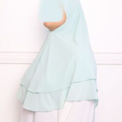 Khimar double voile vert menthe-3 khimar double voiles khimar deux voiles khimar pas cher mon hijab pas cher bleu