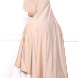 Khimar en Lycra khimar pas cher en lycra jersey a enfiler beige Khimar en Lycra khimar pas cher en lycra jersey a enfiler beige