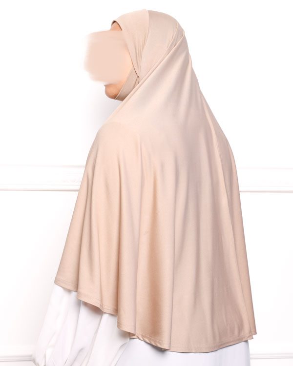 Khimar en Lycra khimar pas cher en lycra jersey a enfiler beige Khimar en Lycra khimar pas cher en lycra jersey a enfiler beige