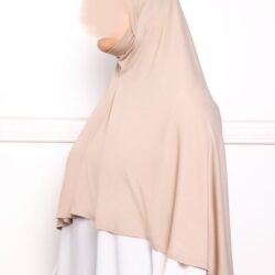 Khimar en Lycra khimar pas cher en lycra jersey a enfiler beige Khimar en Lycra khimar pas cher en lycra jersey a enfiler beige