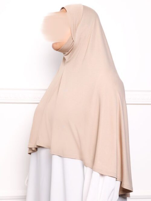 Khimar en Lycra khimar pas cher en lycra jersey a enfiler beige