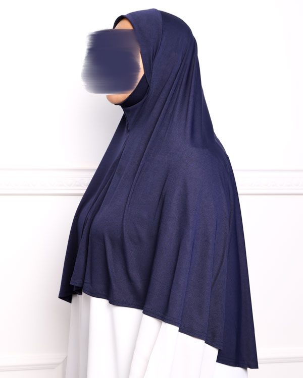 Khimar en Lycra khimar pas cher en lycra jersey a enfiler bleu Khimar en Lycra khimar pas cher en lycra jersey a enfiler bleu