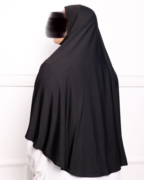 Khimar en Lycra khimar pas cher en lycra jersey a enfiler noir Khimar en Lycra khimar pas cher en lycra jersey a enfiler noir
