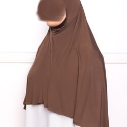 Khimar en Lycra khimar pas cher en lycra jersey a enfiler marron Khimar en Lycra khimar pas cher en lycra jersey a enfiler marron