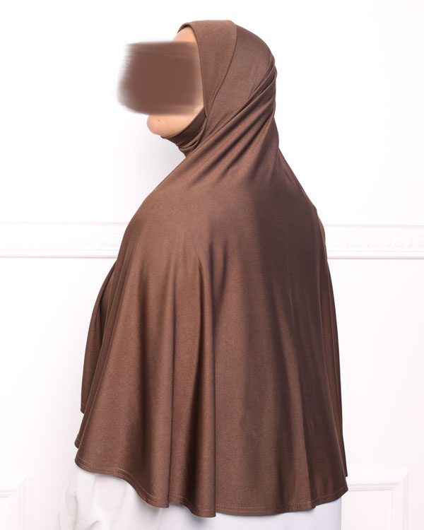 Khimar en Lycra khimar pas cher en lycra jersey a enfiler marron Khimar en Lycra khimar pas cher en lycra jersey a enfiler marron