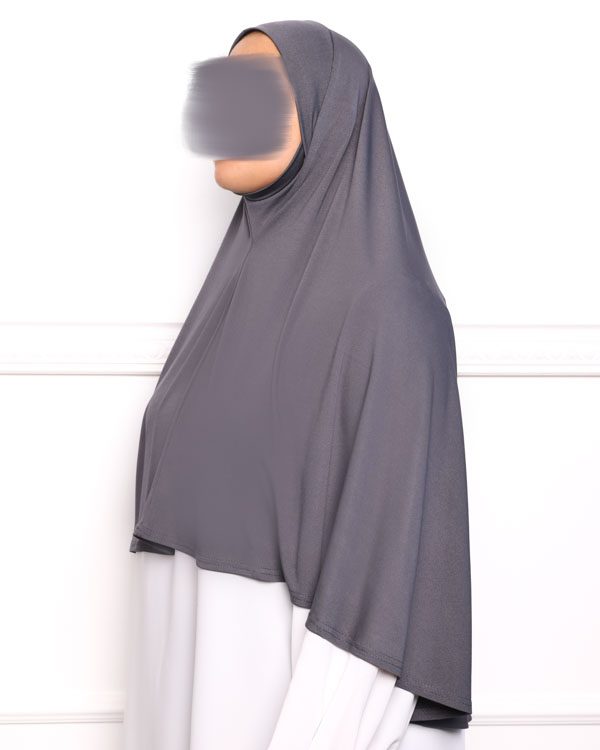 Khimar en Lycra khimar pas cher en lycra jersey a enfiler gris Khimar en Lycra khimar pas cher en lycra jersey a enfiler gris