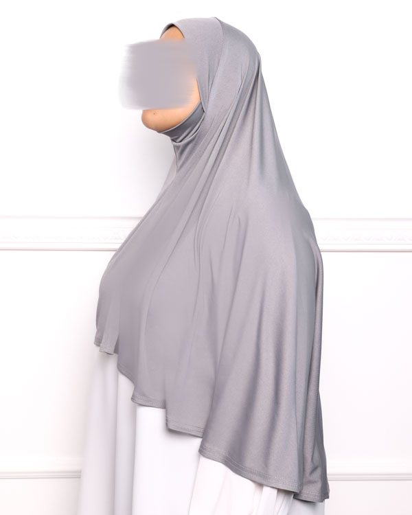 Khimar en Lycra khimar pas cher en lycra jersey a enfiler gris Khimar en Lycra khimar pas cher en lycra jersey a enfiler gris