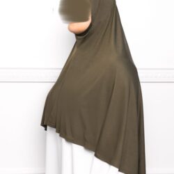 Khimar en Lycra khimar pas cher en lycra jersey a enfiler vert kaki Khimar en Lycra khimar pas cher en lycra jersey a enfiler vert kaki