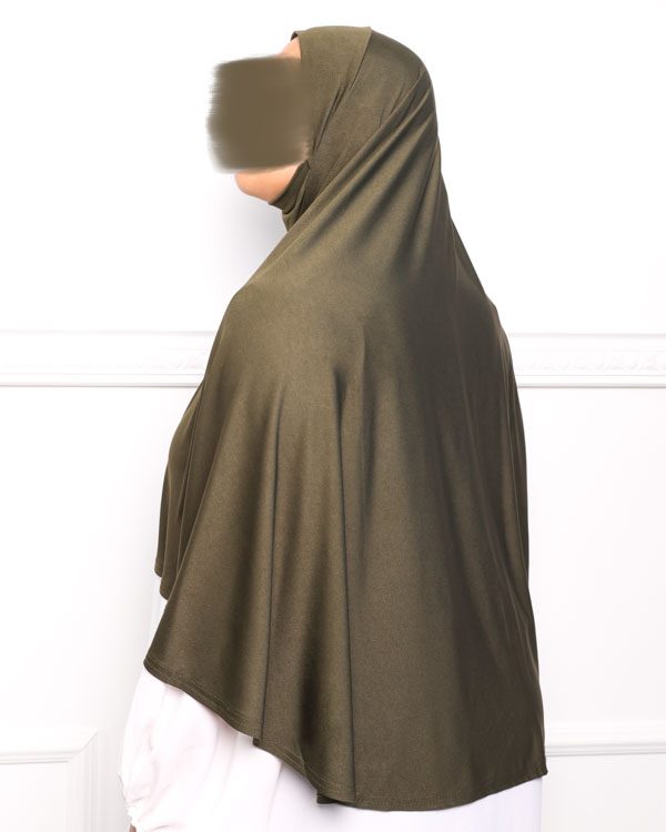 Khimar en Lycra khimar pas cher en lycra jersey a enfiler gris vert kaki Khimar en Lycra khimar pas cher en lycra jersey a enfiler vert kaki