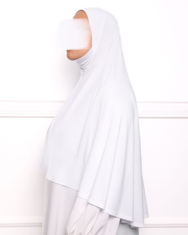 Khimar en Lycra khimar pas cher en lycra jersey a enfiler blanc Khimar en Lycra khimar pas cher en lycra jersey a enfiler blanc