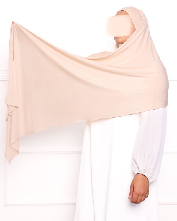 Hijab a enfiler en jersey beige clair