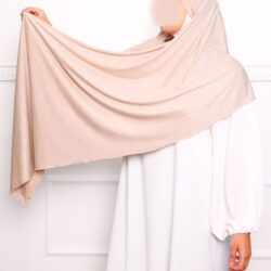 Hijab a enfiler en jersey beige taupe