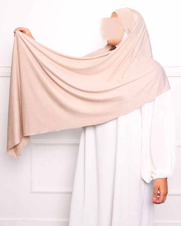 Hijab a enfiler en jersey beige taupe