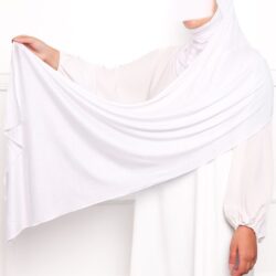 Hijab a enfiler en jersey blanc 1