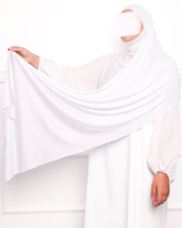 Hijab a enfiler en jersey blanc 1