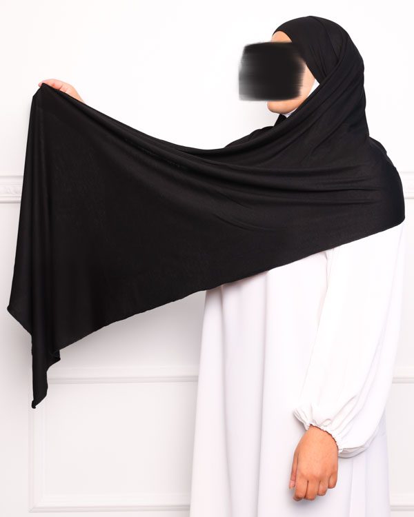 Hijab à enfiler en jersey noir