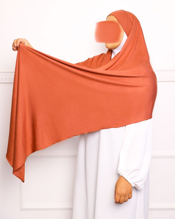 Hijab a enfiler en jersey orange 2