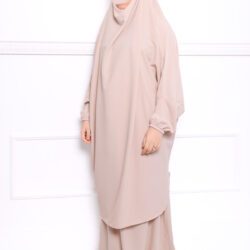 Jilbab soie de médine beige