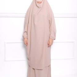 Jilbab soie de médine beige beige