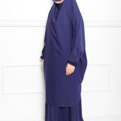 Jilbab soie de médine bleu marine.