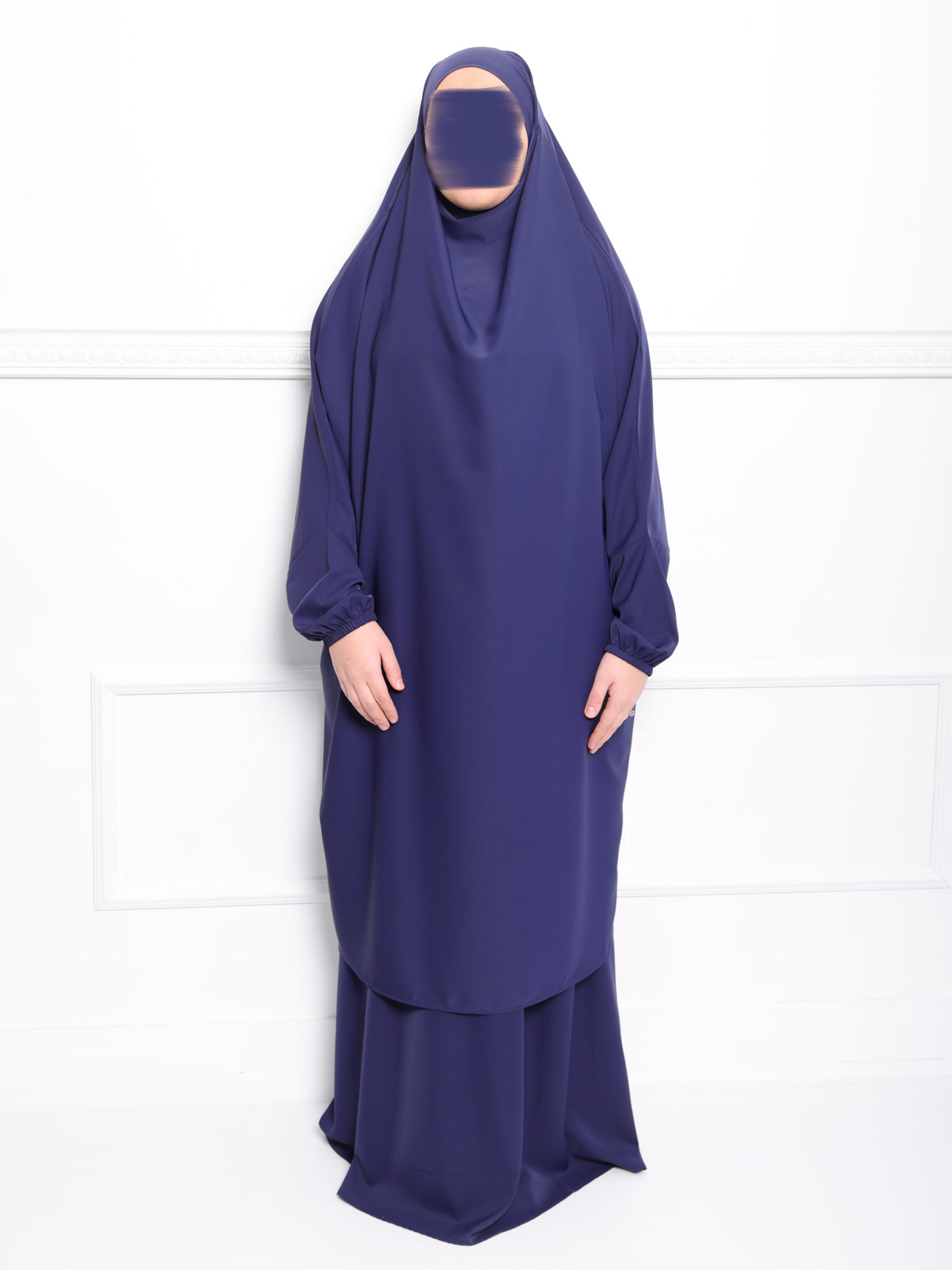 Jilbab soie de médine bleu marine
