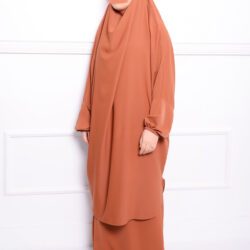 Jilbab soie de médine camel