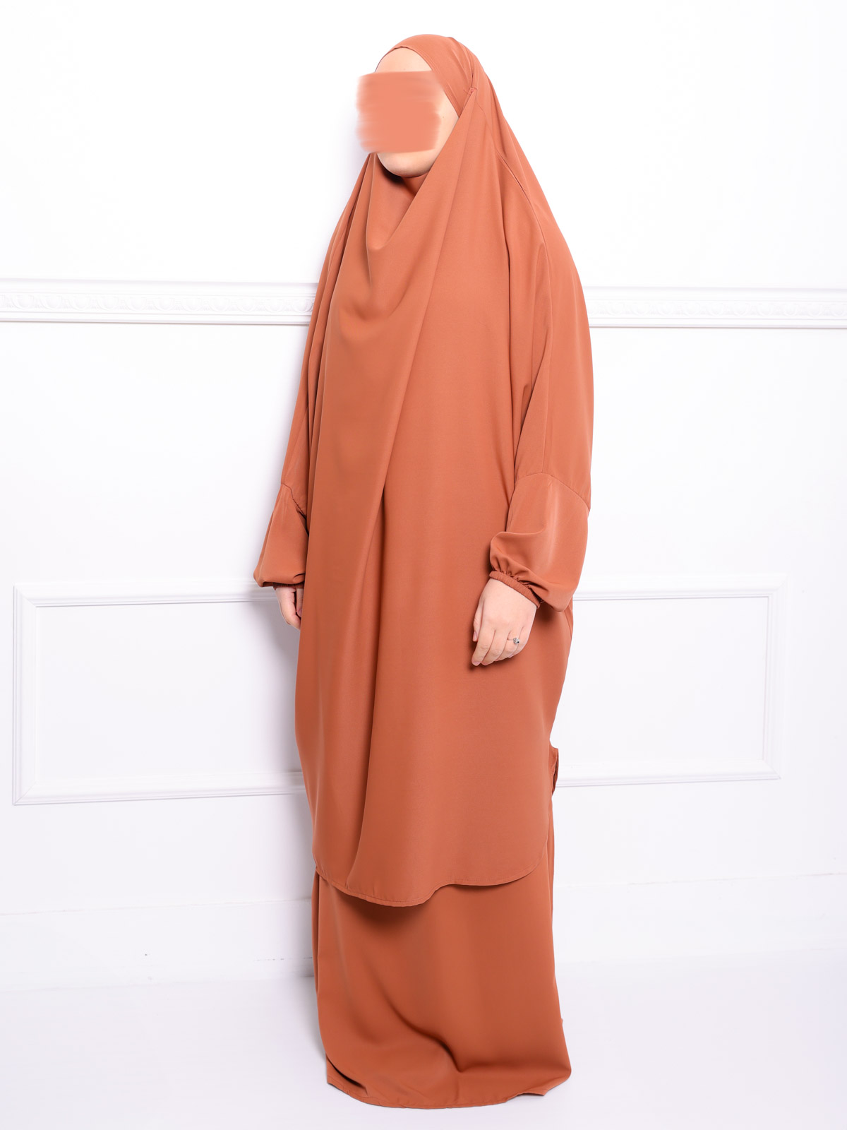 Jilbab soie de médine camel