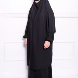 Jilbab soie de médine noir