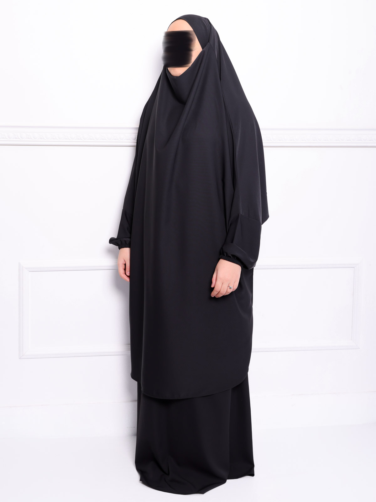 Jilbab soie de médine noir