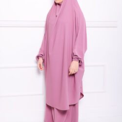 Jilbab soie de médine rose.