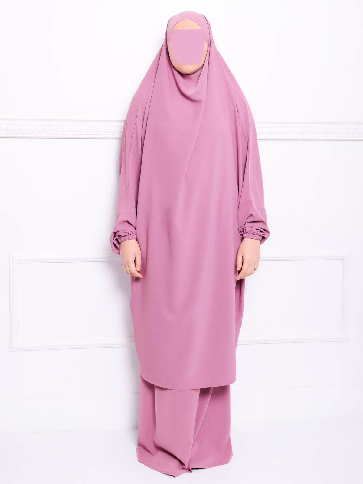 Jilbab soie de médine rose
